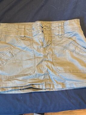 Vanilla Star Olive Green Utility Mini Skirt